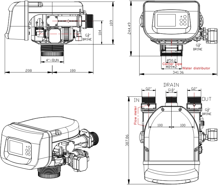 GR15 control valve dimensions
